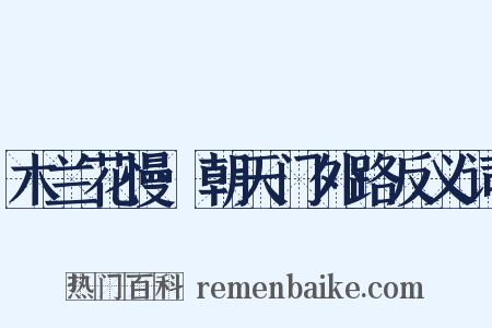 木兰花慢·朝天门外路反义词是什么意思的图片